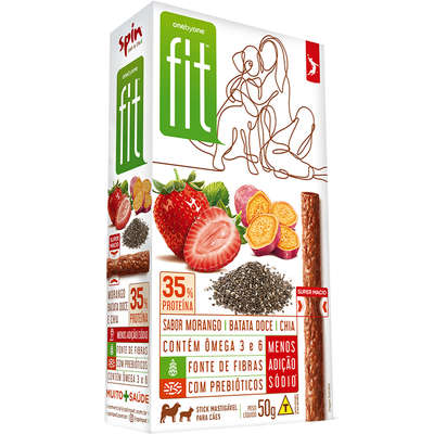 Logotipo produto Stick Fit Spin Pet Morango, Batata Doce e Chia 50g